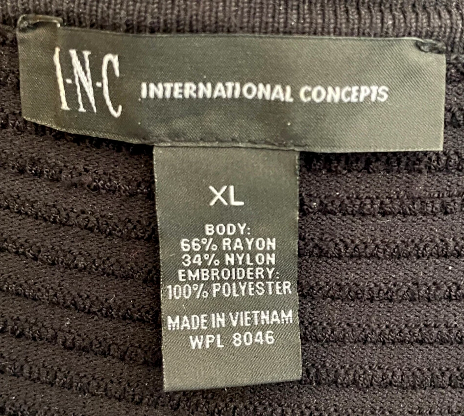 CHAQUETA INC INTERNATIONAL CONCEPT CREMALLERA COMPLETA NEGRA/BLANCA TALLA XL Foto 4 de 4