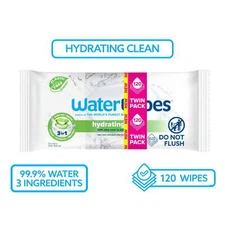 WaterWipes Hydrating Clean 99% Water Based Aloe Vera Baby Wipes, 120 Count