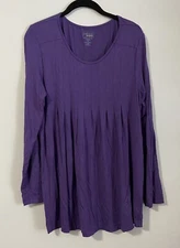 Pajamagram Top Womens M Purple Soft Jersey Top Knit Sleepwear Loungewear