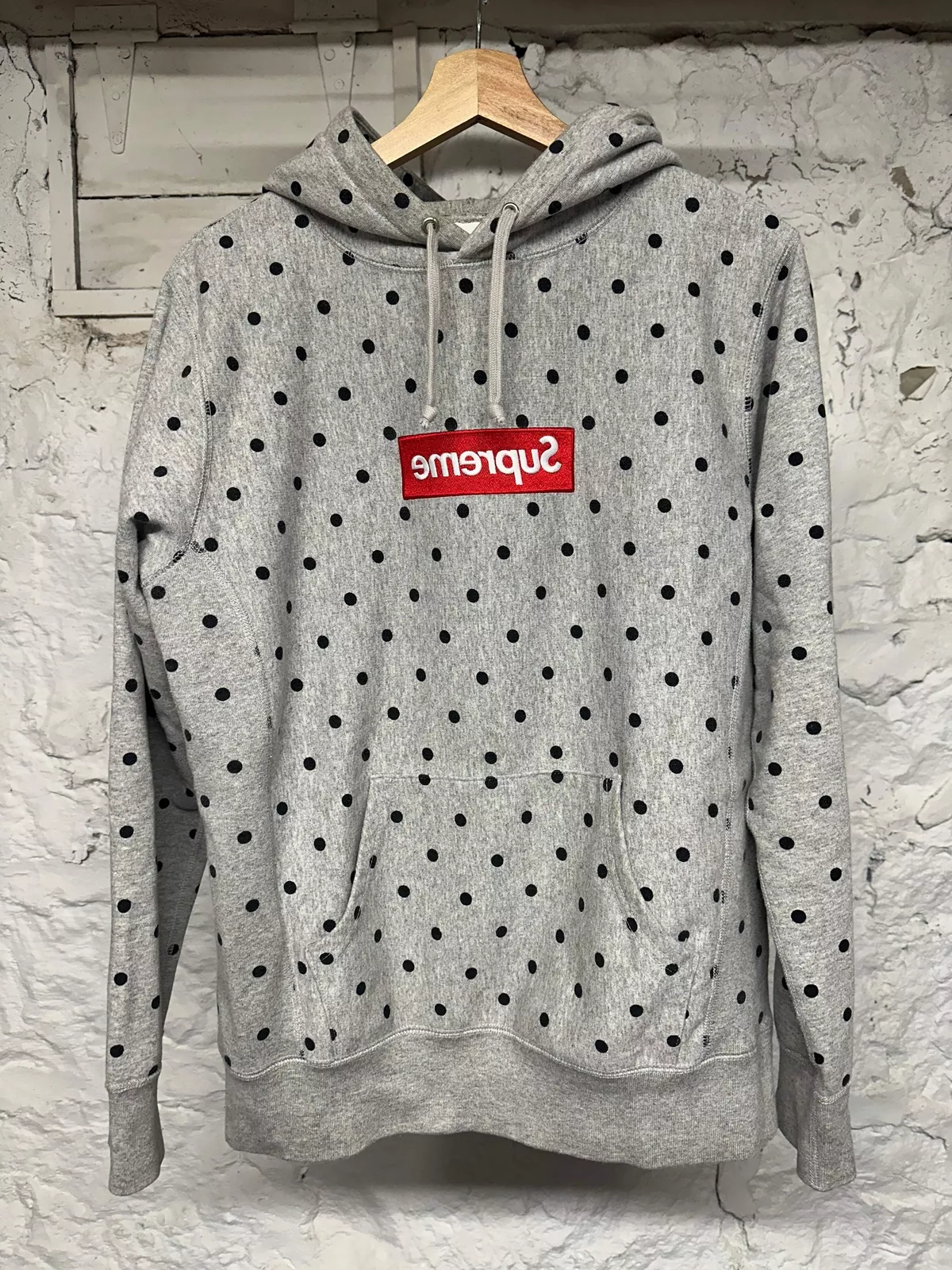 Sweat à capuche gris logo Supreme CDG Polka Dot Box taille M