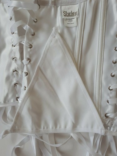 Shirley of Hollywood Laced Satin Bustier 32 34 36 38 Designer Basques Corsets - Picture 30 of 31