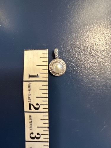 David Yurman Sterling Silver Pearl & Diamond Pendant - Picture 3 of 3