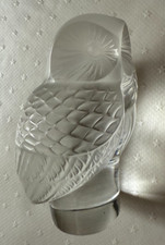 LALIQUE ,OWL ,9 CM HIGH, 1970 ,SIGN,CLEAR COLOUR,IN GOOD CONDITION