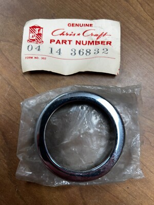 Vintage Chris Craft OEM 2'' Chrome over Bronze Trim Ring Escutcheon  04-14-36832