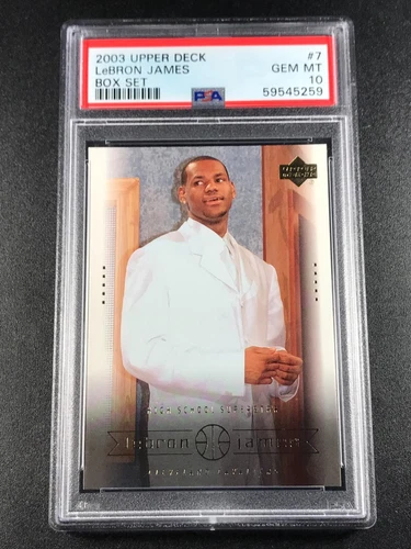 LEBRON JAMES 2003 UPPER DECK #7 BOX SET ROOKIE CARD RC PSA 10 GEM NBA FUTURE HOF
