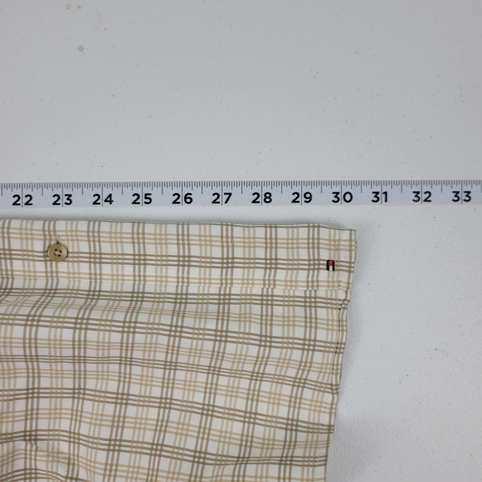 Tommy Hilfiger dress shirt plaid bronze 80s 2 ply L mens button down 97 thumbnail 8