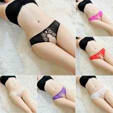 Sexy Women Crotchles Panty Lace Thong G-string Lingerie Underwear T-back USA