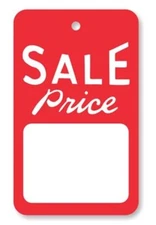 1000 All Purpose Small Red White Sale Price Unstrung Merchandise Coupon Tags