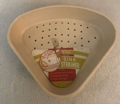 NOS Vintage DAISY Tan/Peach Triangle Sink Strainer Schacht Rubber Co