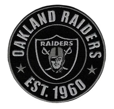 🔥4" OAKLAND RAIDERS EST.1960 Round Iron-on Raider Nation Football Jersey PATCH!