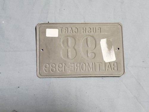 Placa de licencia vintage de carro de empuje Baltimore 1989 #98 - Imagen 2 de 2