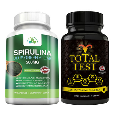 Spirulina Support Immune System & Vitality Antioxidant Supplement 60 Capsules