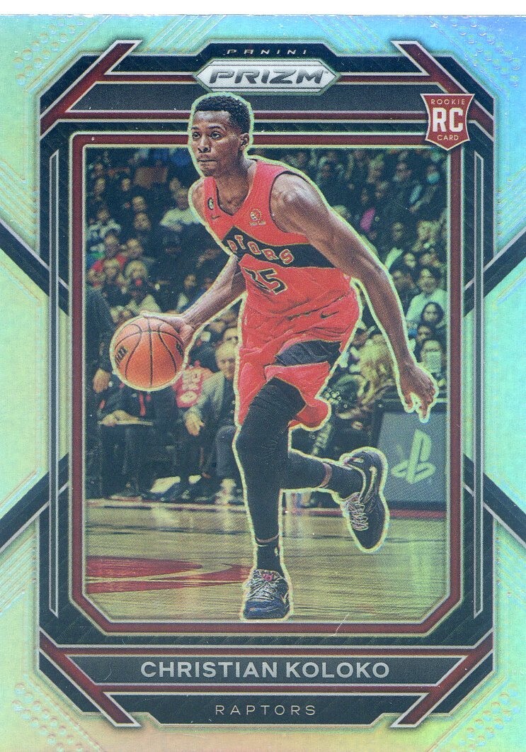 2022-23 Panini Prizm CHRISTIAN KOLOKO RC ROOKIE #265 SILVER HYPER PRIZM RAPTORS