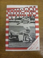 15/08/1982 Rugby League Programme: Wardonia/Locker Cup: Wigan v Warrington  (Tea