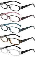 Success Eyewear Reading Glasses 5 Pairs Spring Hinge Fashion Quality Readers for