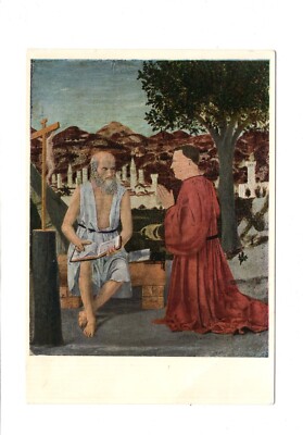 Postcard art card Piero della Francesca / S. Girolamo e un devoto