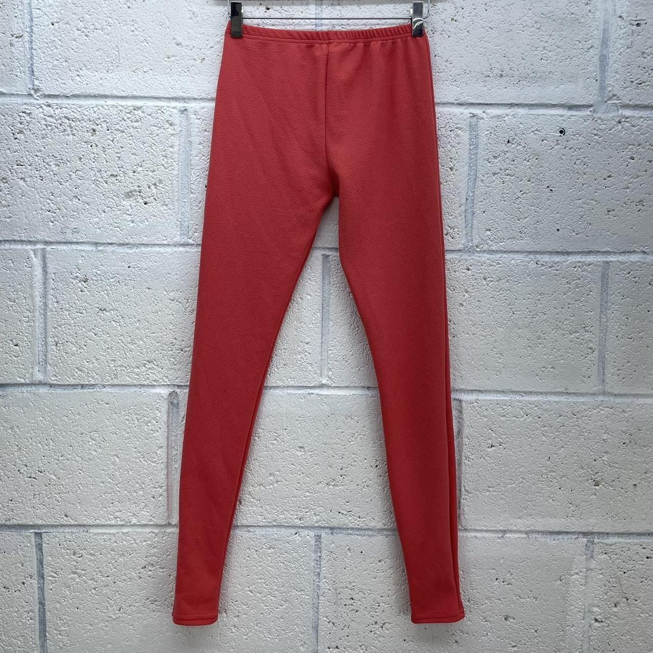 ALTRA LEGGINGS ROSA CREPE SALMONE VITA ALTA SKINNY Y2K UK 12