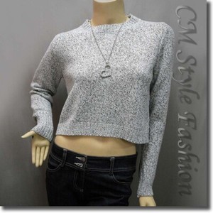 gray sweater crop top