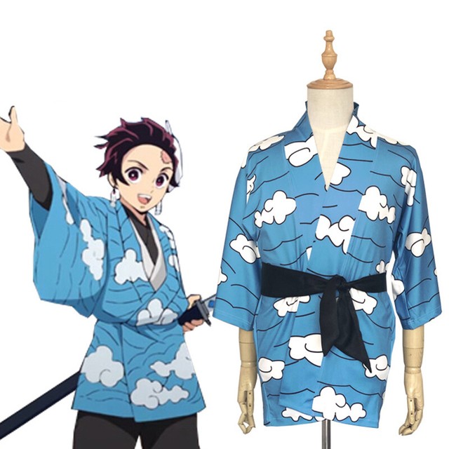 Demon Slayer: Kimetsu no Yaiba Kamado Tanjirou Kimono Cosplay Costume ...