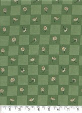 Daisy Check Green Quilt Fabric - 3/4 Yard Piece