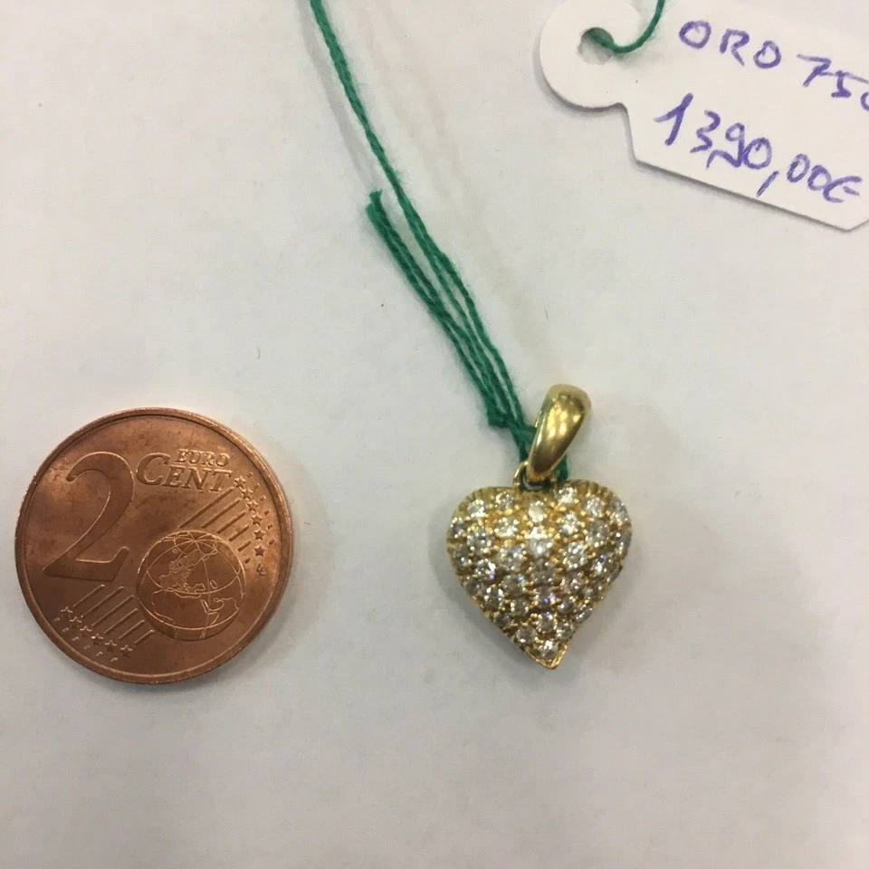 pendaglio in oro giallo 750 CON 30 BRILLANTI a metà prezzo !!art 15 2,6 grammi - Immagine 4 di 4