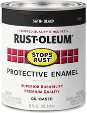 Rust-Oleum 7715502 Stops Rust Gloss Brush On Paint, Quart, Metallic Aluminum