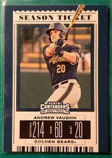 2019 PANINI CONTENDERS DRAFT PICKS VARIATIONS ANDREW VAUGHN #3 GOLDEN BEARS