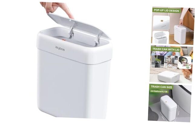 Small 2.6-Gallon Press-Top Trash Can with Lid-image