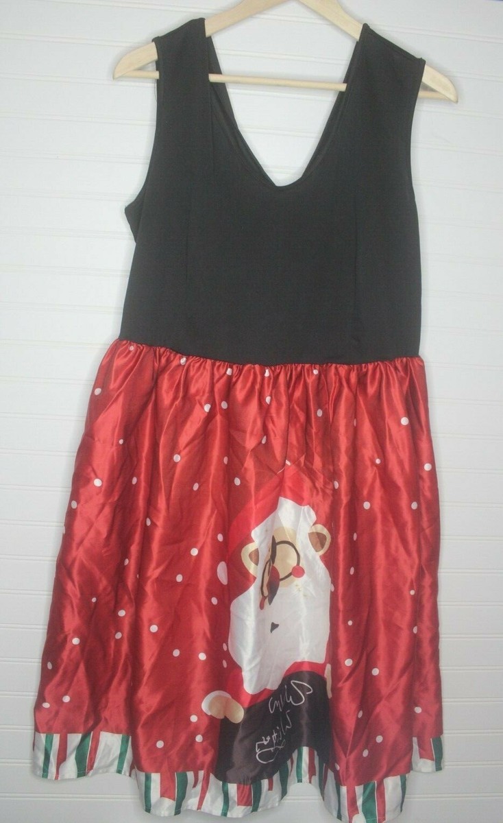 Rosegal Women's Plus Size Christmas Flare Dress-Santa Claus