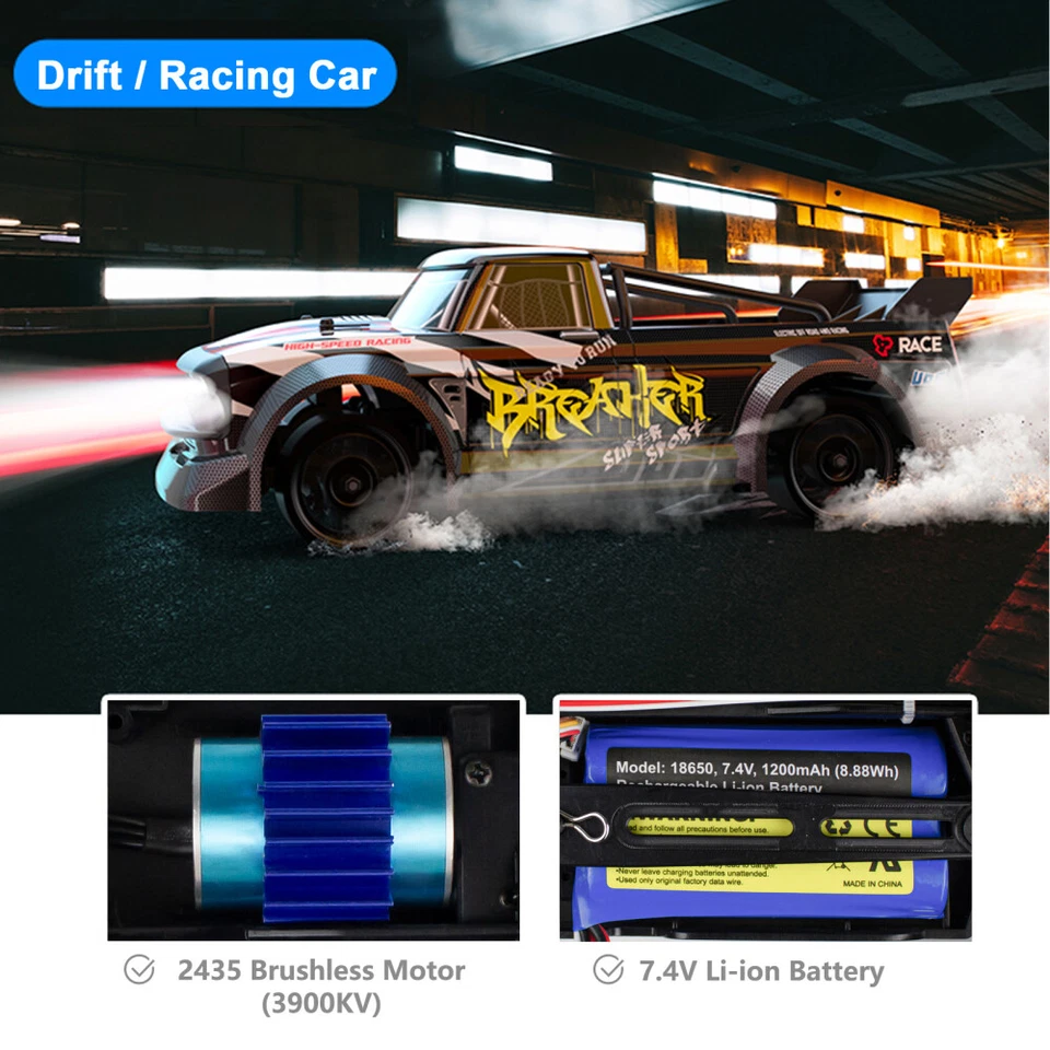 1:16 4WD RC Racing Car 2.4G 40KM/H Brushless High Speed Remote Control Drift Car - Image 4 of 4