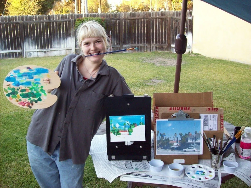 Female Woman In Birch Tree Landscape  Original Oil Painting Oxana Diaz 8" x 10" - image 3 of 4