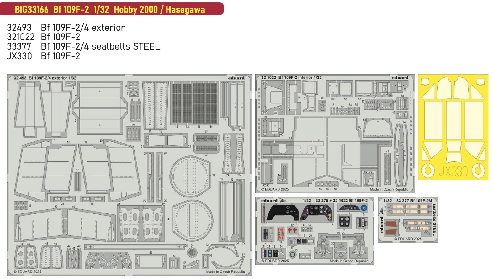Eduard Big-Ed EBIG33166 1:32 Messerschmitt Bf-109F-2