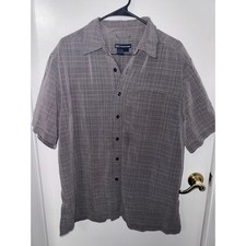 5.11 Tactical Series Mens Large Gray Grid Short Sleeve Button Down Shirt Rayon