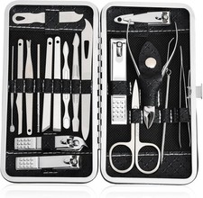 19in1 Manicure Pedicure Set Nail Clippers Kit Stainless Steel Grooming Travel Ca