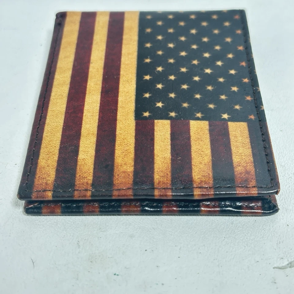 Cartera Bandera Nocona S Pátina Cuero EE. UU. Patriótico Doble Pliegue ID Tarjetas de Crédito Efectivo Foto 3 de 4