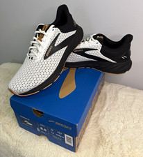 Brooks Anthem 6 Men  s Running Sneaker Cushioned Mesh White/Black/Tan 8.5 D