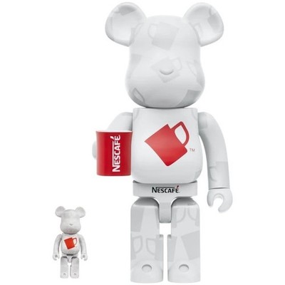 Medicom Toy Bearbrick Nescafe 100% 400% Set NEW Be@rbrick Red Coffee Mug Nestle