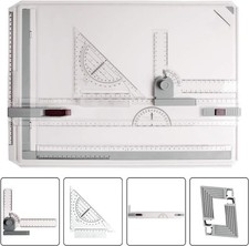 JILoffice A3 Drawing Board, Lightweight Multi-Funtion Drafting Table White