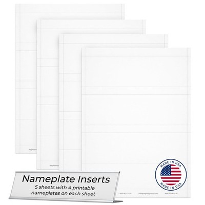 5 PCS Nap Nameplates White Printable Perforated Paper Name Plate 2x8 Inch