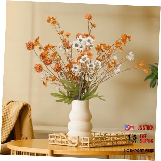 10-Pack Fake Flowers, Spring Wildflowers Artificial Flowers