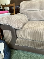 2 / 2.5 Seater Sofa In Taupe/Mole Jumbo Cord with Brown Faux Leather
