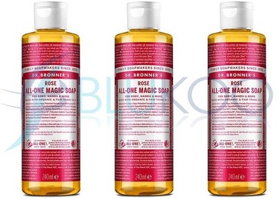 Dr Bronner Rose All-One Magic Soap Bio - 240ml (3er Pack)