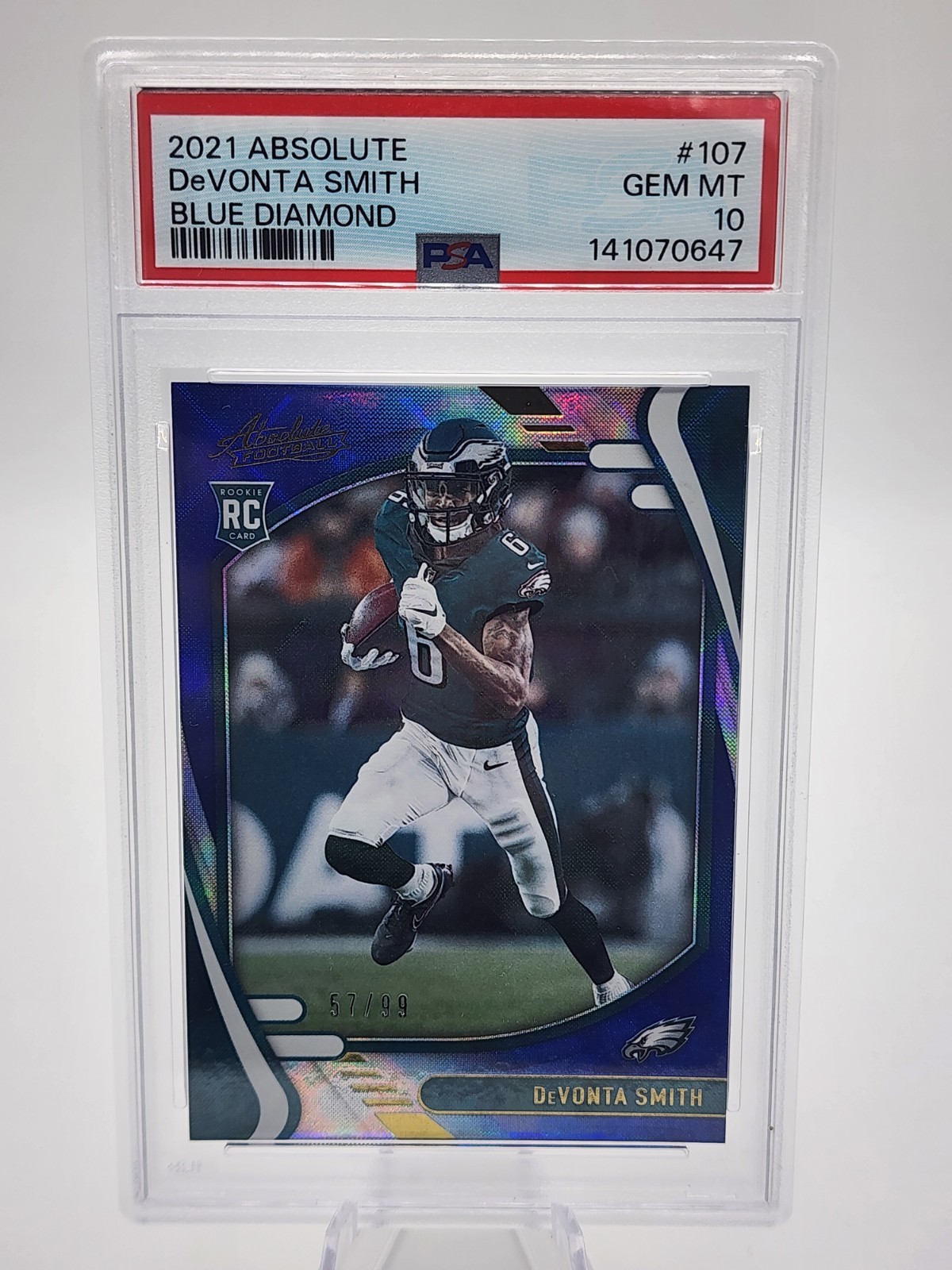 DeVonta Smith Panini Absolute #107 Blue Diamond