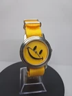 Vintage Joe Boxer 1995 Rotating Smiley Face Mens Watch 36mm Timex