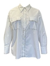 Marina Rinaldi Women's White Belfast Cotton Shirt Size 24W/33 NWT