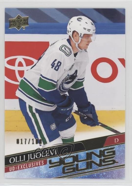 2020 Upper Deck Young Guns UD Exclusives 17/100 Olli Juolevi #222 Rookie RC u6m