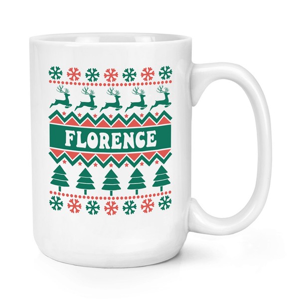 Personalisiert Nordische Weihnachten Muster 426Ml Groß Becher Tasse Rentier-image