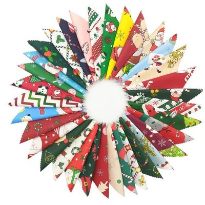 Quilting Cotton Fabric Squares 100 Pcs 5x5 Inch Wavy Edges Christmas Style