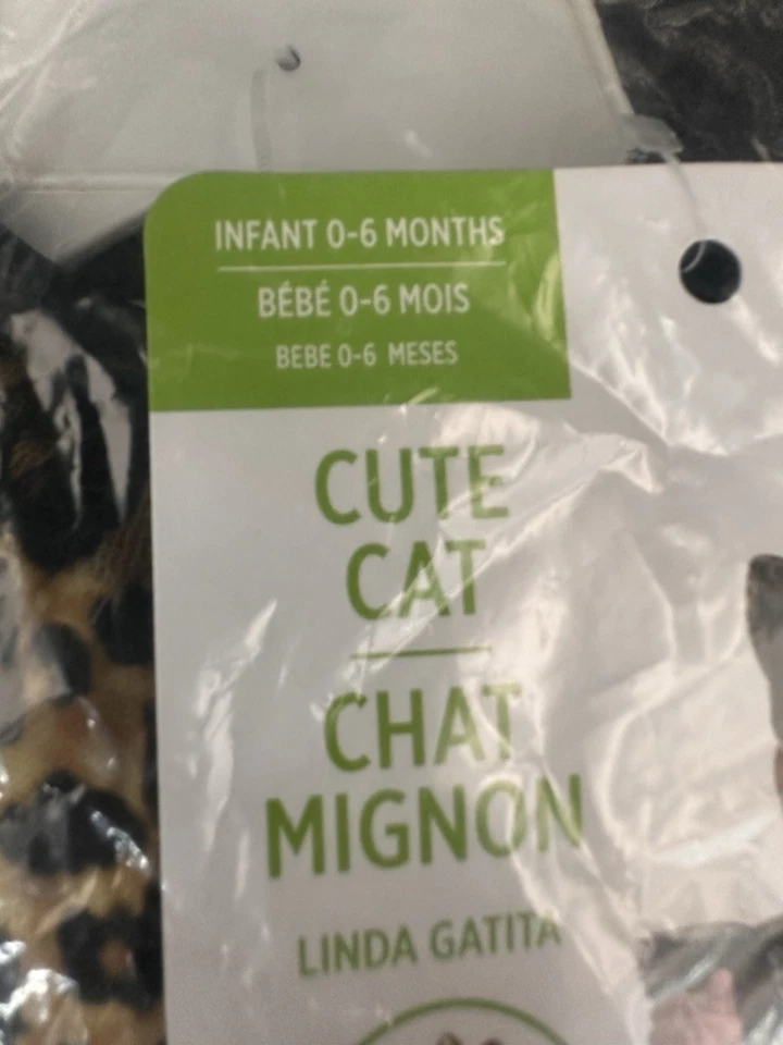 Lindo Gato 4 Piezas Disfraz Halloween Infantil Niñas 0-6 Meses Amscan Bebé Foto 3 de 4