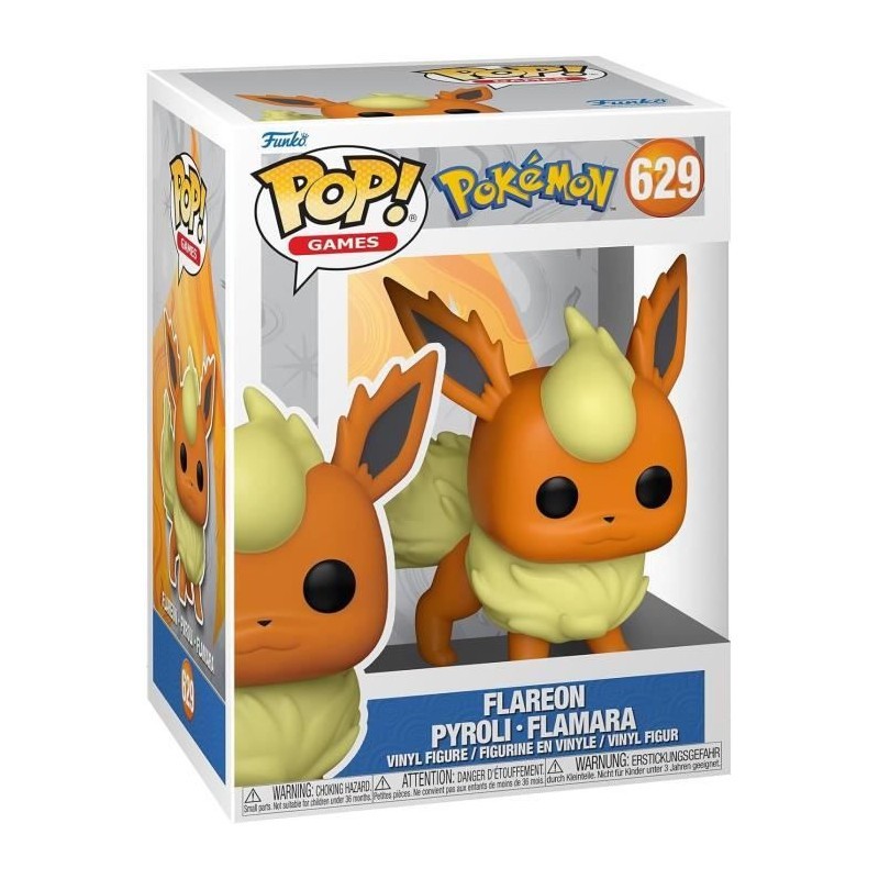 Figurine Pyroli 629 Funko Pop Games Pokémon en vinyle orange de collection